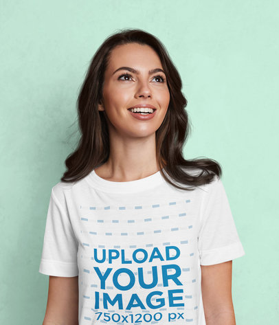 Basic Tee Mockup of a Happy Young Woman