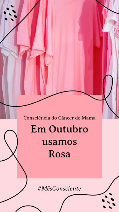 Instagram Story Generator with Pink Graphics for Breast Cancer Awareness Month