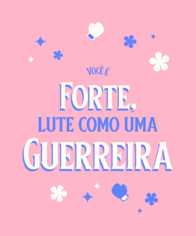 T-Shirt Design Generator Featuring a Breast Cancer Theme and Text in Portuguese