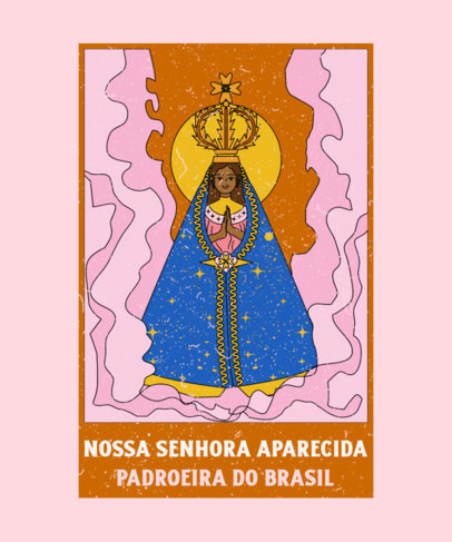 Nossa Senhora Aparecida-Themed T-Shirt Design Generator Featuring a Quote 4066f