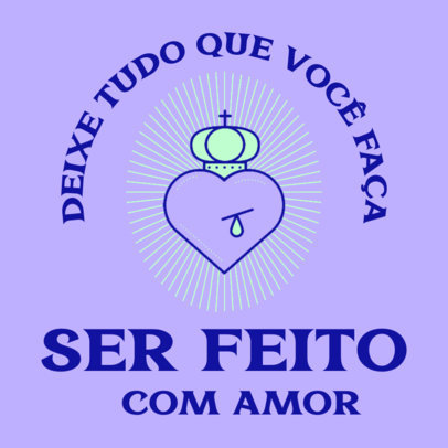 Facebook Post Generator with a Heart Graphic in Honor of Our Lady of Aparecida 4065a