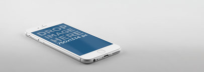 Wide Mockup of an iPhone on White Backdrop
