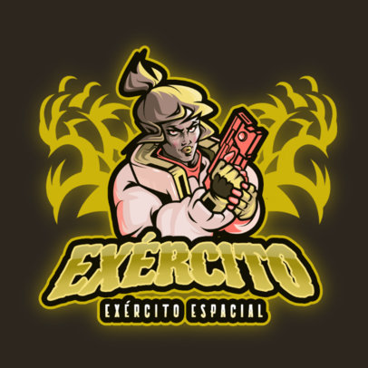 Gaming Logo Generator Featuring a Space Warrior Inspired by StarCraft