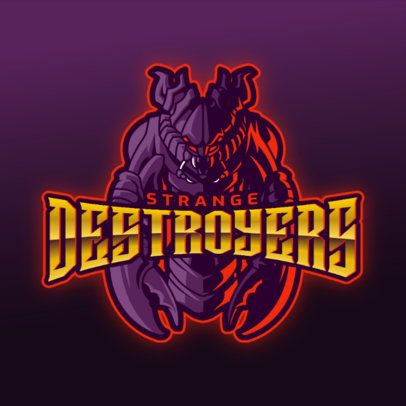 Logo Template for Gamers Featuring a StarCraft-Inspired Alien Character