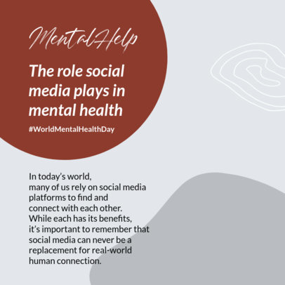 Instagram Post Design Template for a Carousel About Mental Health