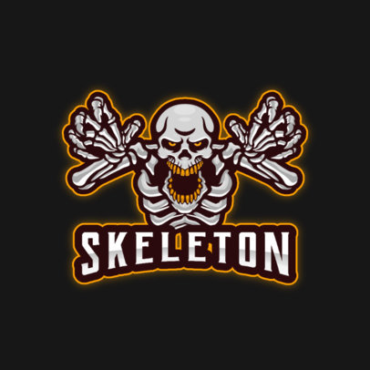 Gaming Logo Creator Featuring a Spooky Skeleton Graphic