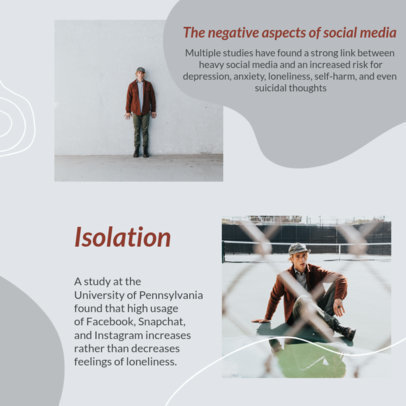 Instagram Post Design Template for a Carousel with a Mental Health Theme