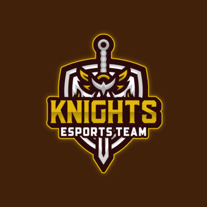 Gaming Team Logo Maker with a Sword and Shield Emblem