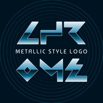 Abstract Logo Template Featuring Warped Text with Metallic Effects 4666