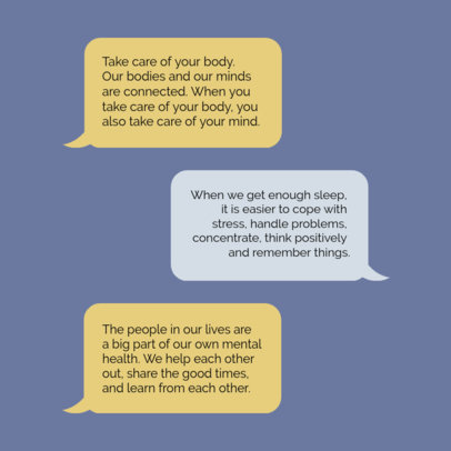 Mental Health-Themed Instagram Post Design Creator Featuring Text Message Bubbles