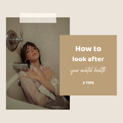 Instagram Post Template for a Carousel With Mental Health Tips 