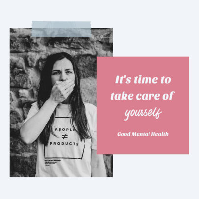 Instagram Post Design Generator Featuring Mental Health-Themed Quotes 