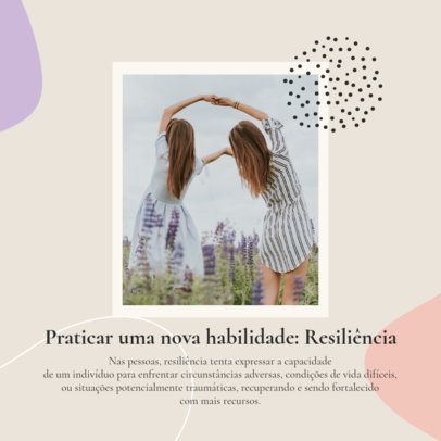 Mental Health-Themed Instagram Post Template with Quote in Portuguese