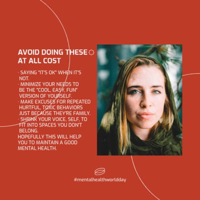 Instagram Post Design Creator Featuring a Carousel Layout to Commemorate Mental Health Day