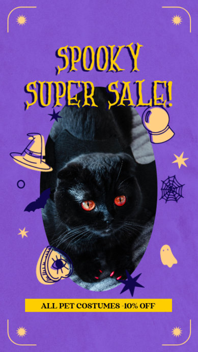 Pet-Themed Instagram Story Maker for a Halloween Super Sale