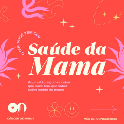 Instagram Post Design Template With a Breast Cancer Awareness Theme