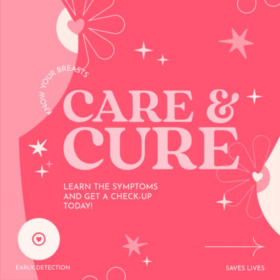 Instagram Post Design Maker Featuring a Breast Cancer Awareness Theme