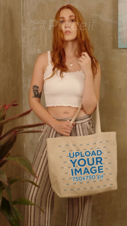 Tote Bag Video Featuring a Woman With an Arm Tattoo