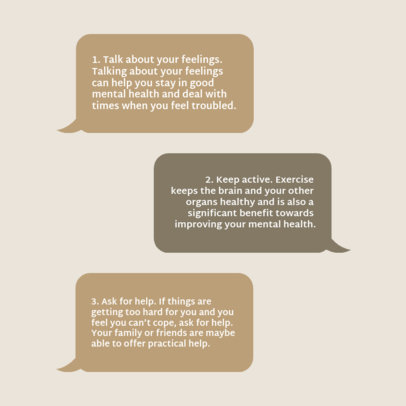 Instagram Post Maker Featuring Mental Health Tips and Text Bubbles 