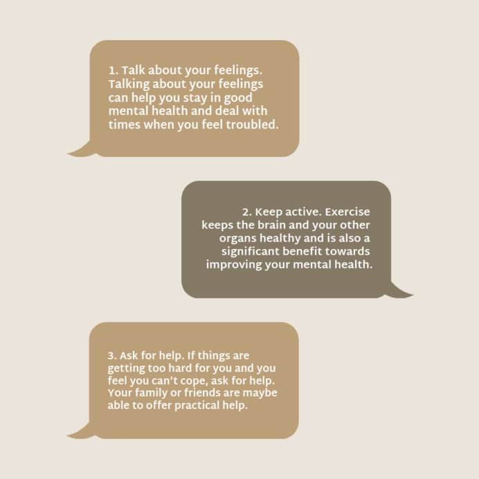 Instagram Post Maker Featuring Mental Health Tips and Text Bubbles 