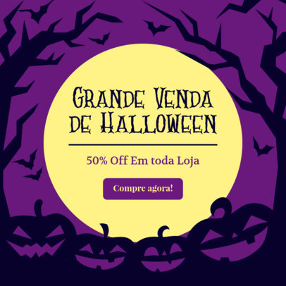Illustrated Ad Banner Template for a Special Halloween Sale