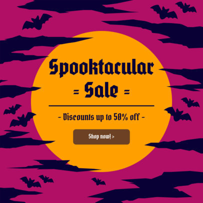 Ad Banner Maker for a Halloween Season Sale Featuring Illustrated Bats