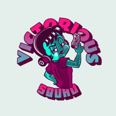 Logo Maker Inspired by Cuphead Game Featuring a Female Character