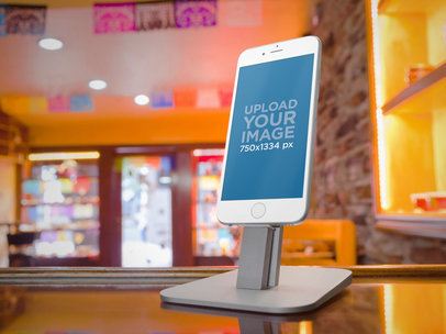 Digital Mockup of an iPhone 6 at a Bakery