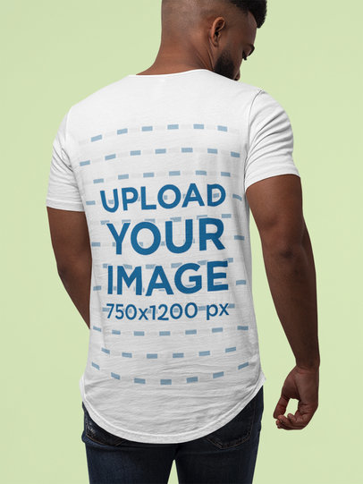 Mockup of the Back of a Tall Man Wearing a Bella Canvas T-Shirt M13932