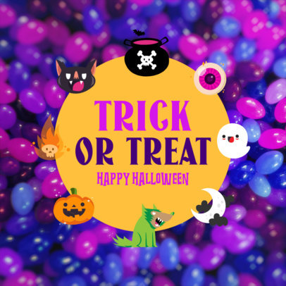 Instagram Post Template Featuring Cute Graphics and a Halloween Theme