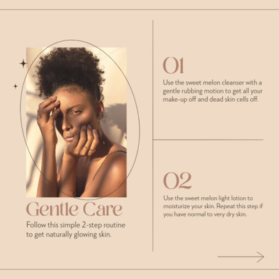 Instagram Post Design Template for a Carrousel with Beauty Tips