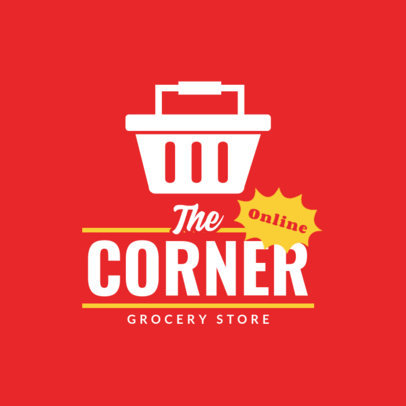 Grocery Store Logo Maker Featuring a Basket Icon