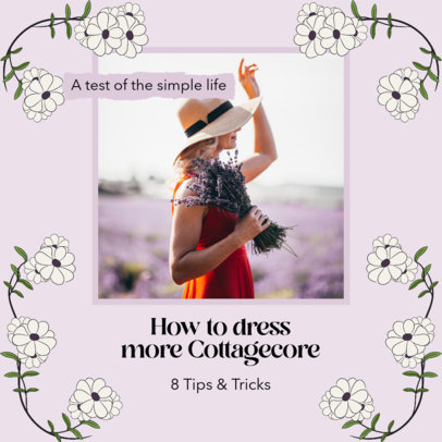 Instagram Post Maker Featuring Cottagecore Fashion Tips 4100