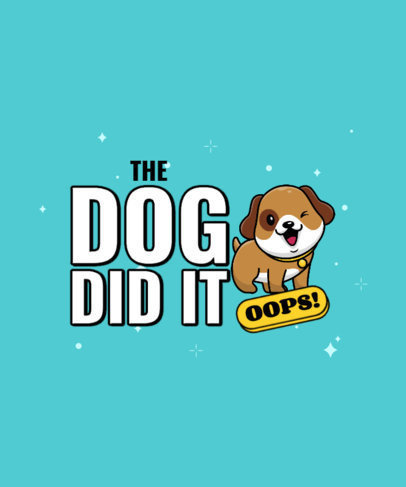 T-Shirt Design Template Featuring a Funny Quote About Dogs