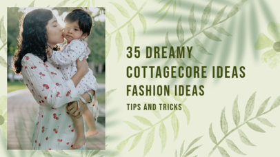 Cottagecore-Themed YouTube Thumbnail Design Template for a Fashion Vlogger