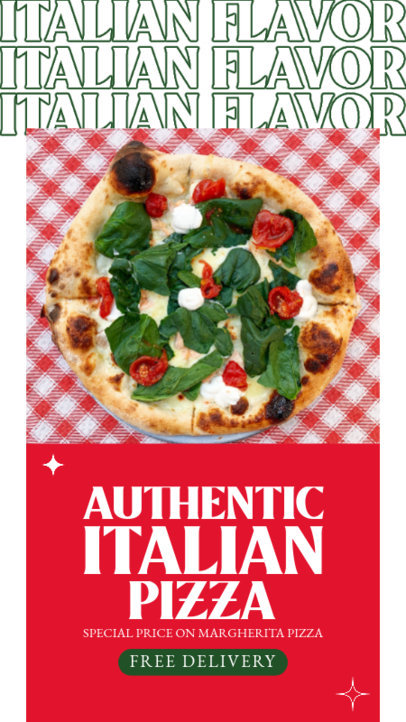 Instagram Story Template for an Italian Restaurant Featuring a Pizza Delivery Promo