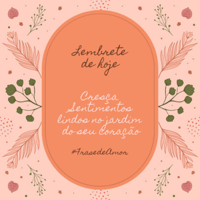 Instagram Post Design Maker with Illustrated Cottagecore Plants 4101c