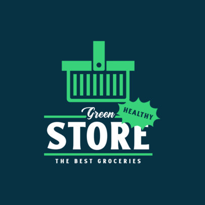 Logo Maker for an Organic Grocery Store With a Basket Icon
