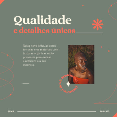 Elegant Instagram Post Generator for a Brazilian Clothing Line Ad