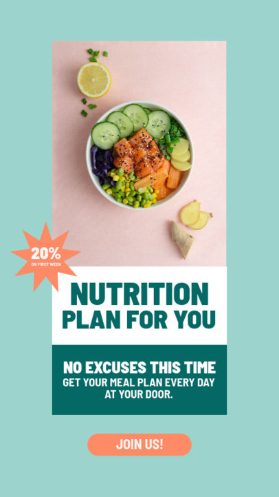 Facebook Story Template for a Healthy Food Delivery Business