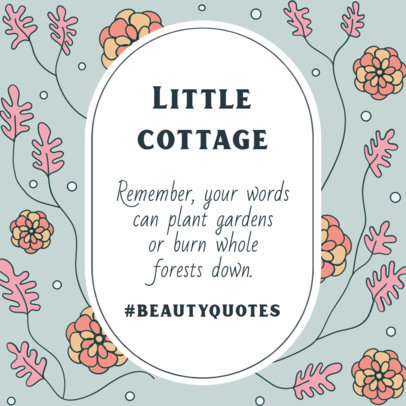 Instagram Post Generator Featuring a Cottagecore Aesthetic for a Sweet Quote 4101d