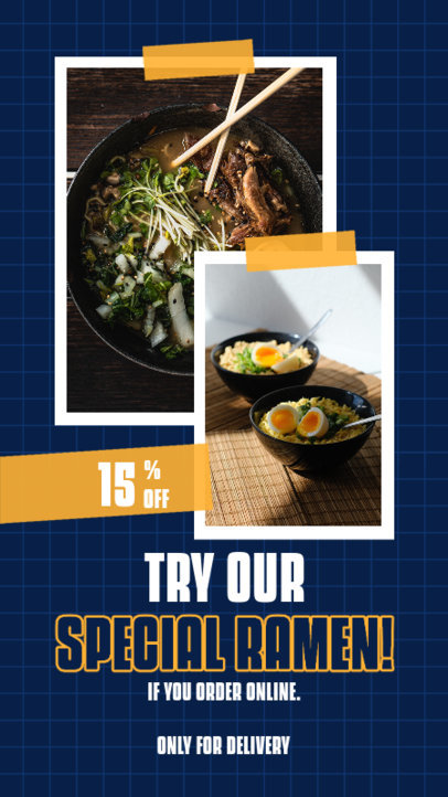 Instagram Story Creator with a Ramen Restaurant Special Discount