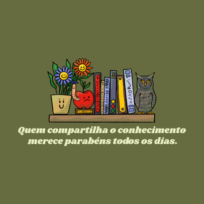Instagram Post Generator with Illustrations for Dia do Professor