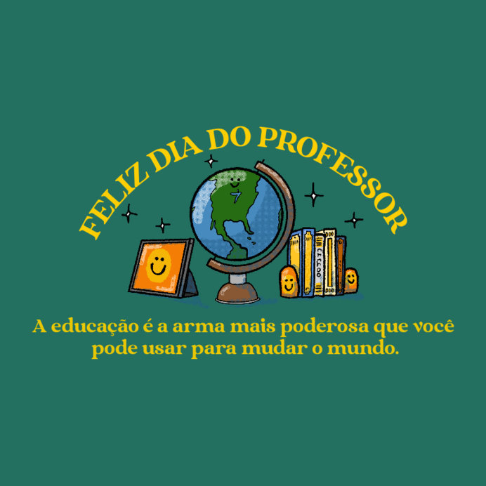 Instagram Post Template Featuring a Feliz Dia do Professor Quote