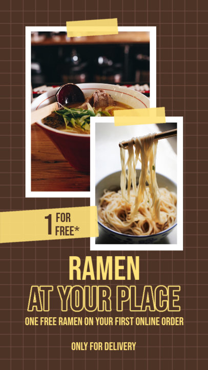 Instagram Story Maker for a Ramen Restaurant's BOGO Offer