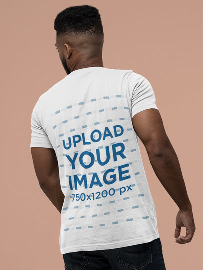 Mockup of the Back of a Man Wearing a Bella Canvas T-Shirt