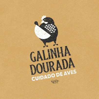 Logo Template for a Free-Range Poultry Farm Featuring a Chicken Clipart