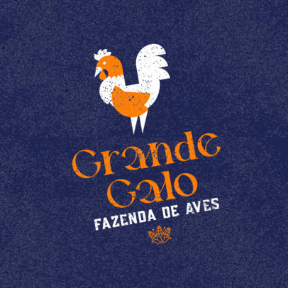 Logo Creator for a Poultry Farm Featuring a Rooster Illustration