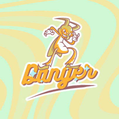 Clothing Brand Logo Creator with a Vintage Cartoon Character