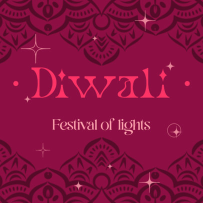 Diwali-Themed Instagram Post Design Maker Featuring a Pattern and a Quote 16613m-4117